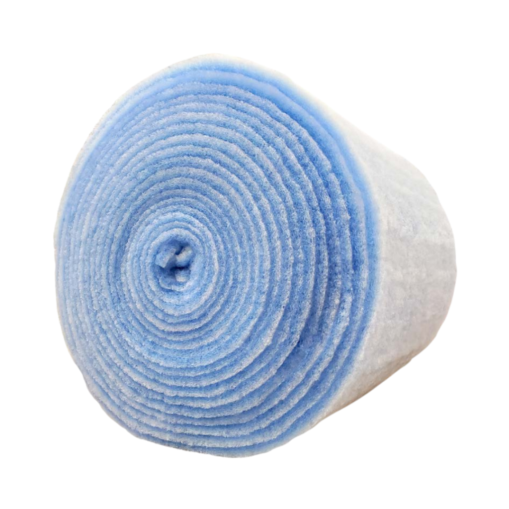 Polyester pads & bulk rolls with white and blue filter media