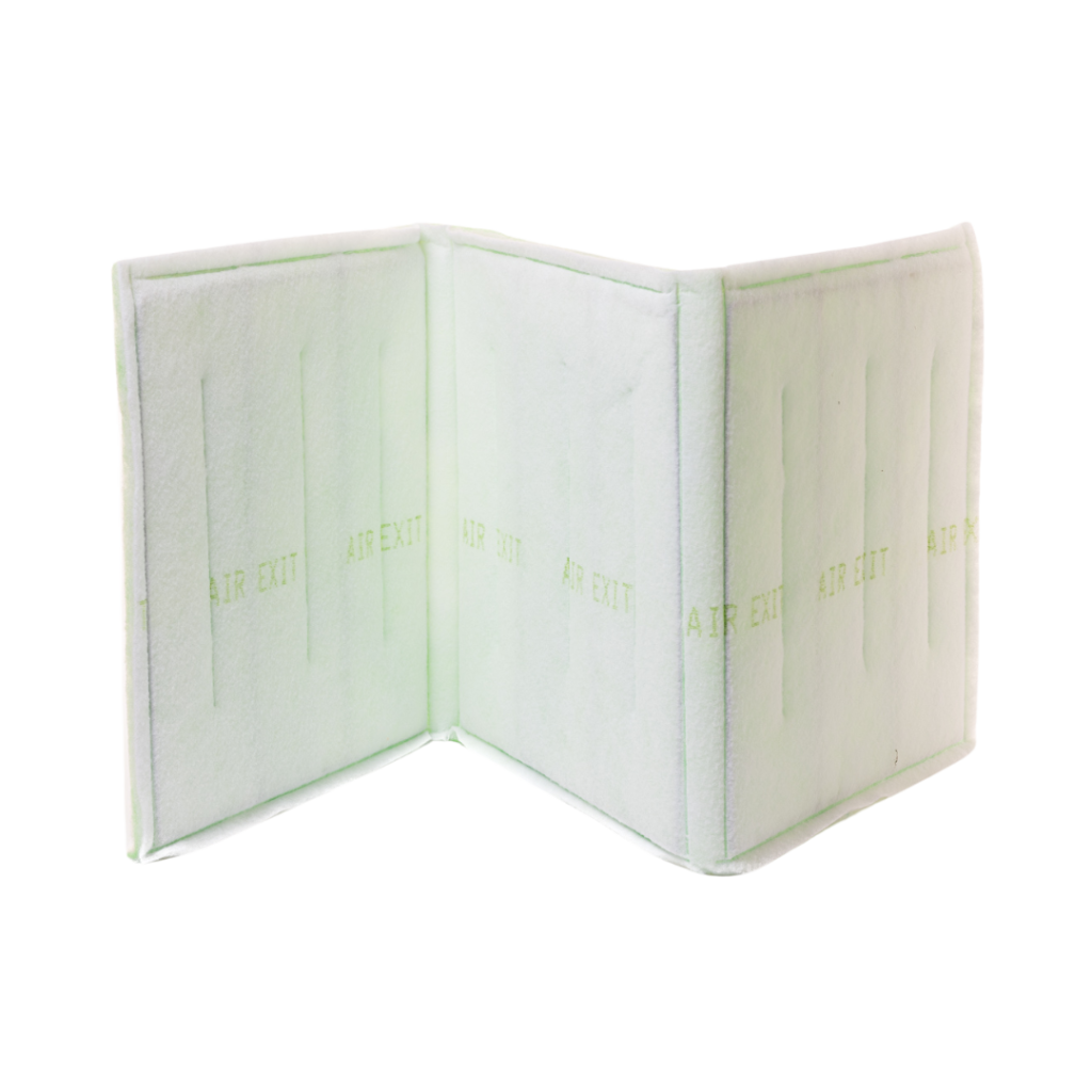 white wire supported panel filter media