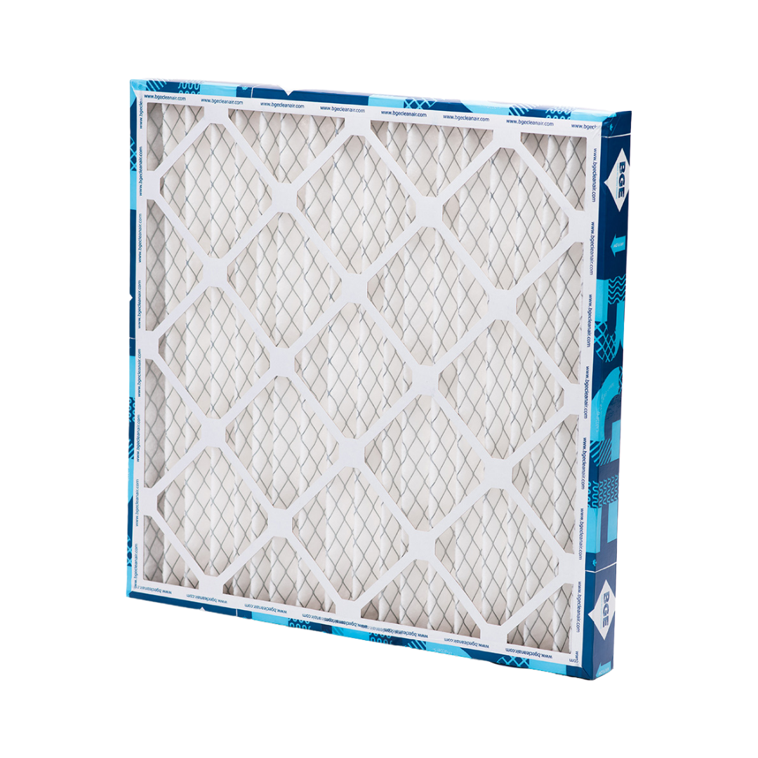 White, pleated panel filter