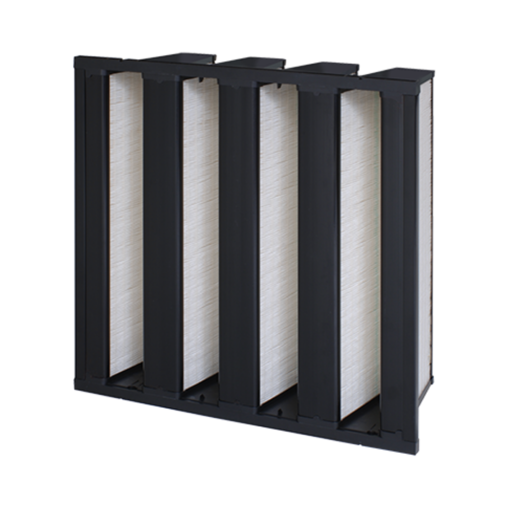 AAF VariCel® VXL V-Cell Filter with four white v-cell filters and a black hard casing