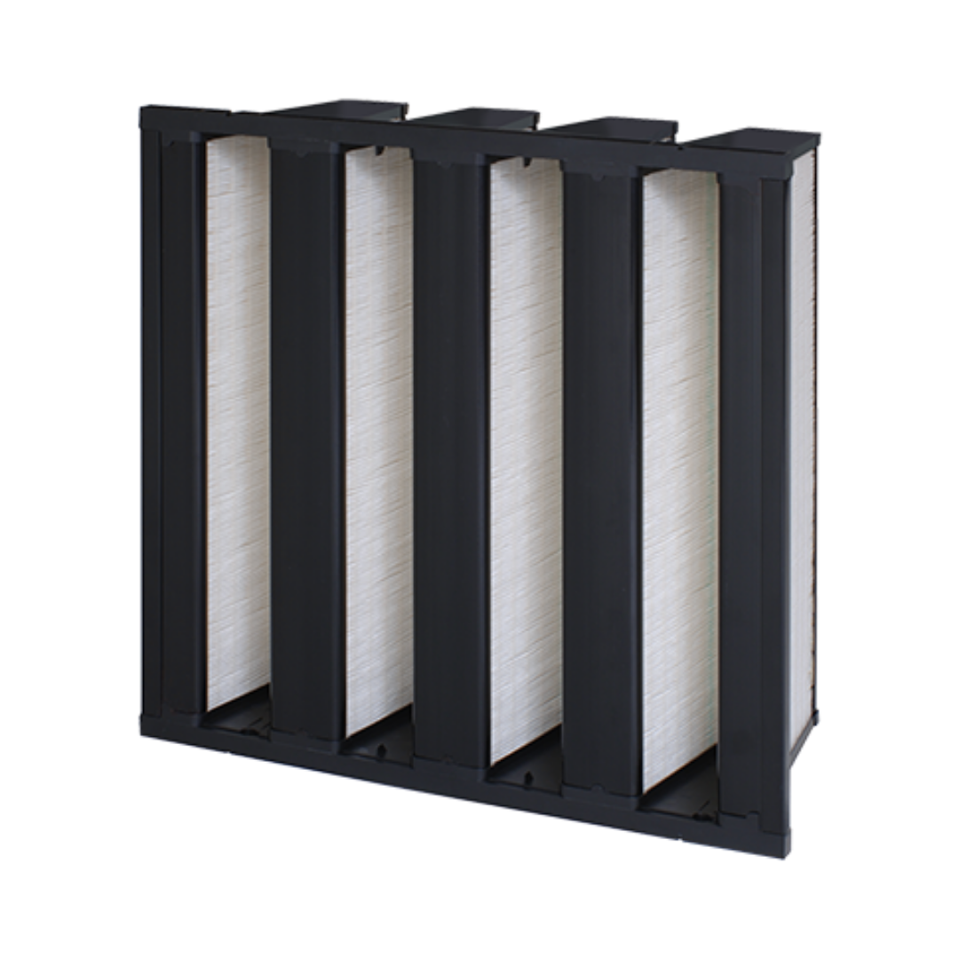 AAF VariCel® VXL V-Cell Filter with four white v-cell filters and a black hard casing